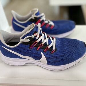 Nike Blue Athletic Sneakers with White and Red Details